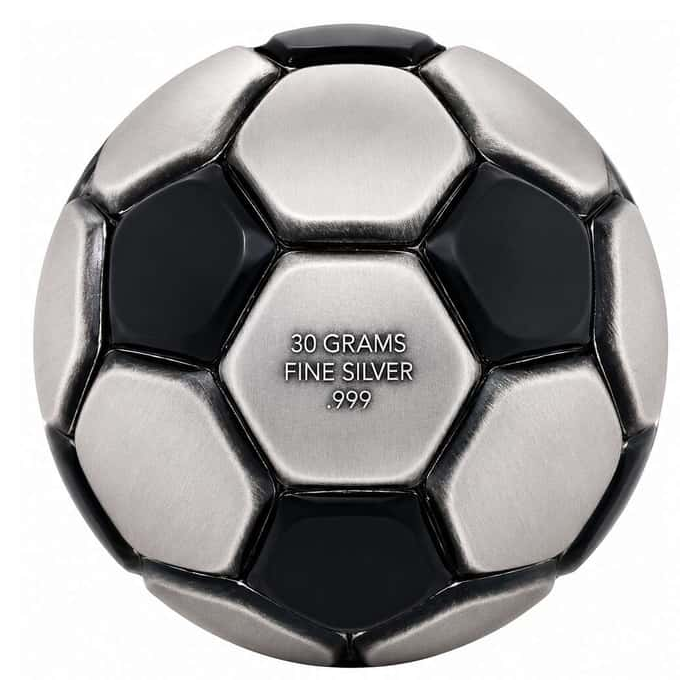 Soccer Ball Spherical 30g Antiqued Coin