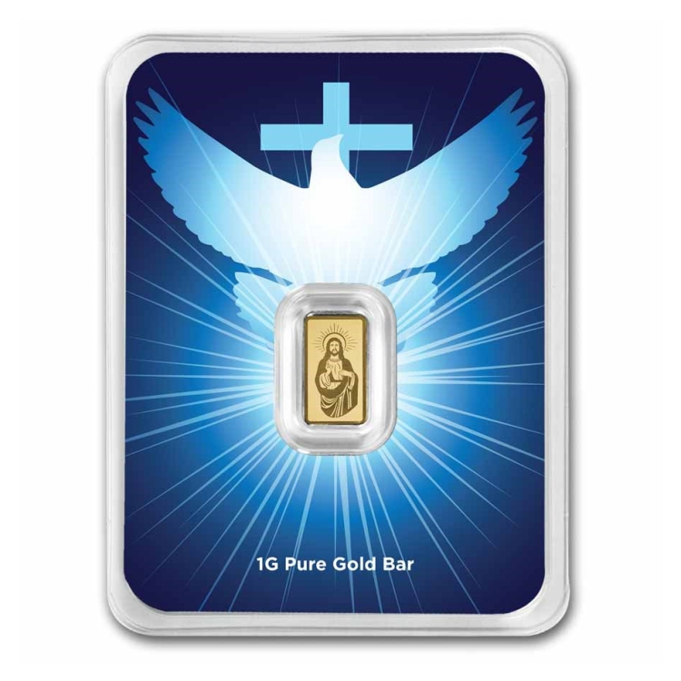 Pamp Blessings of Jesus 1g Gold Bar(Dove & Cross TEP)