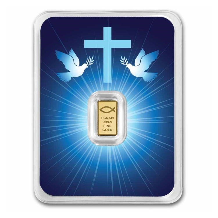 Pamp Blessings of Jesus 1g Gold Bar(Dove & Cross TEP)