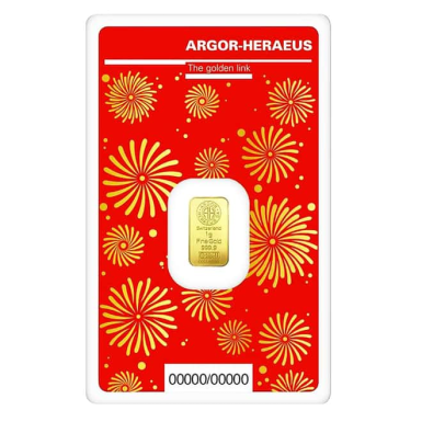 Argor Heraeus 1g Lunar Dragon minted bar