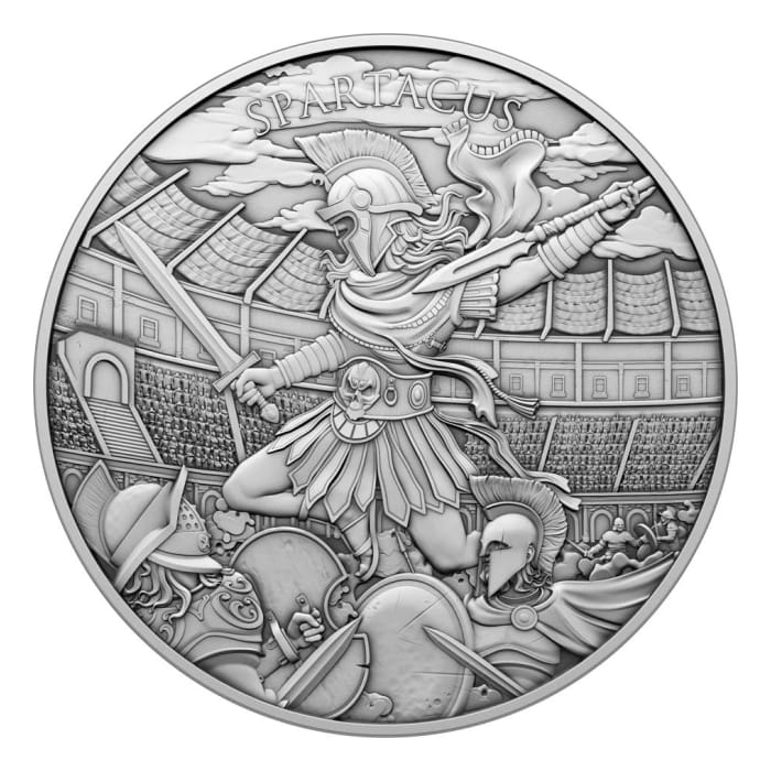 Legendary Warriors 1oz Spartacus silver Round