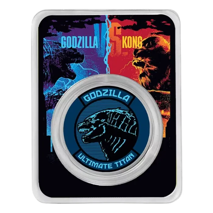 Godzilla Vs Kong godzilla 1oz Silver Coloured BU Coin