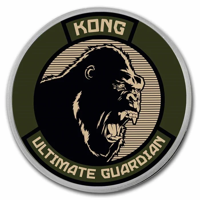 Godzilla Vs Kong Kong 1oz Silver Coloured BU Coin