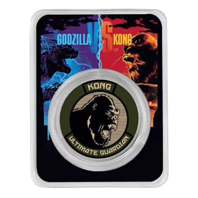 Godzilla Vs Kong Kong 1oz Silver Coloured BU Coin