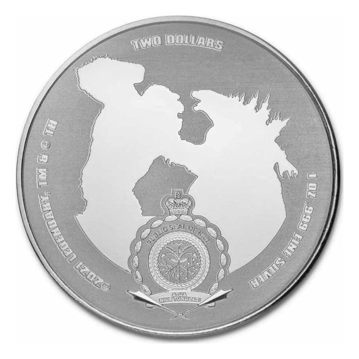 Godzilla Vs Kong Mechagodzilla 1oz Silver Coloured BU Coin