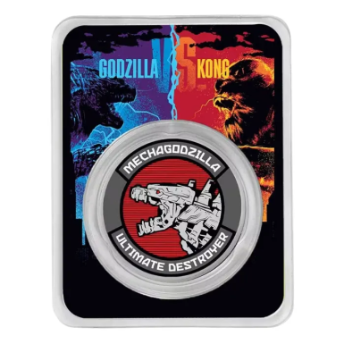Godzilla Vs Kong Mechagodzilla 1oz Silver Coloured BU Coin