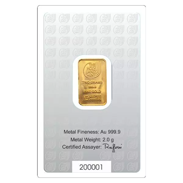 Israel mint Dove of peace 2g minted bar