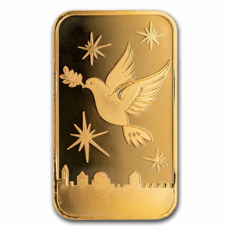 Israel mint Dove of peace 1oz minted bar