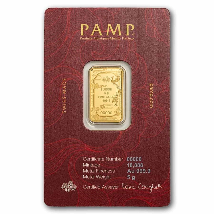 Pamp Suisse 5g Good luck Phoenix minted bar