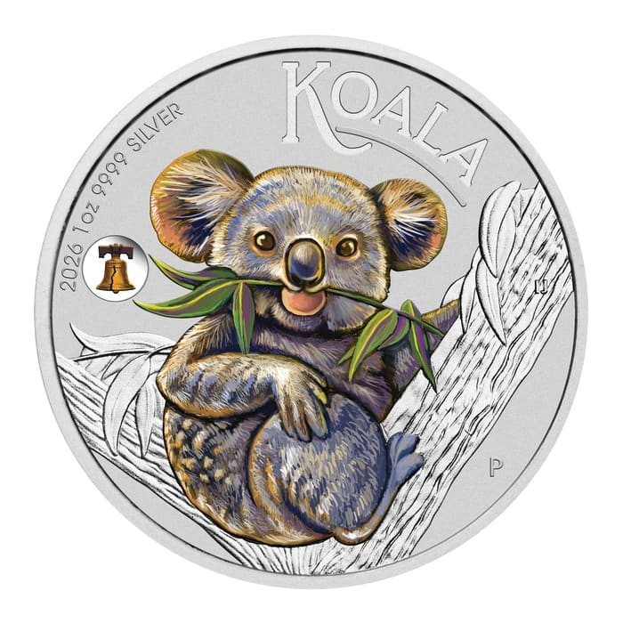 Australian 2026 Koala with Liberty Bell Privy 1oz coloured Silver coin in Card (ANA Special Edition)