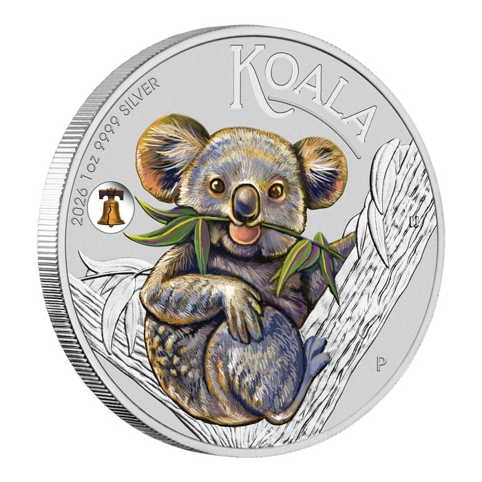 Australian 2026 Koala with Liberty Bell Privy 1oz coloured Silver coin in Card (ANA Special Edition)