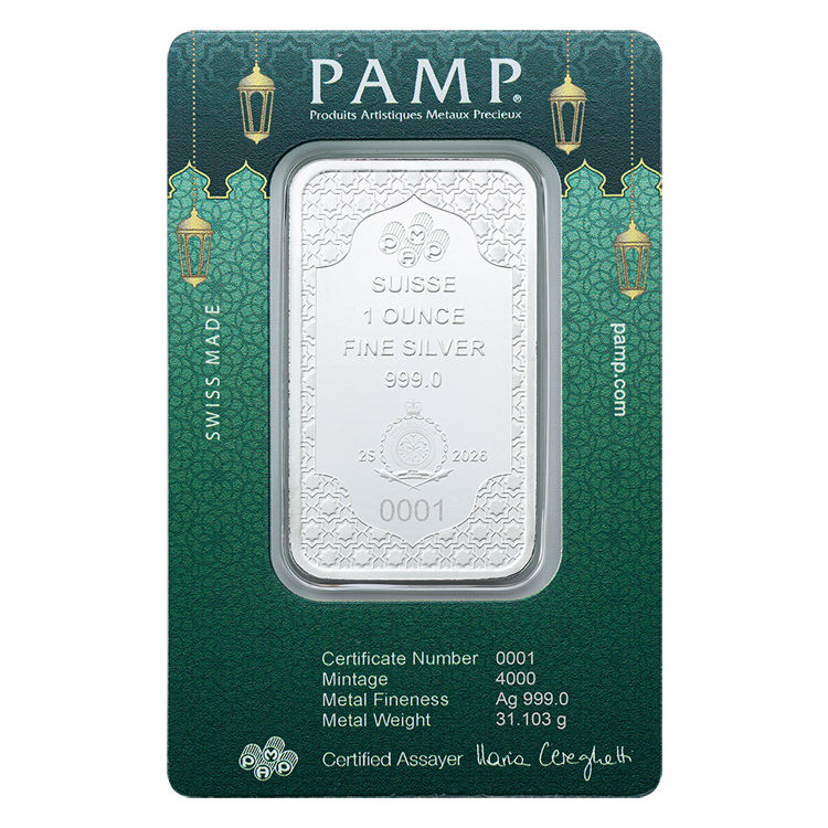 Pamp Suisse 1oz Eid Mubarak Silver Coin Bar