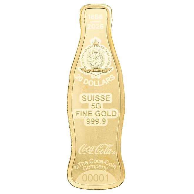 Pamp Suisse coca-cola 5g Shaped Gold Coin Bar