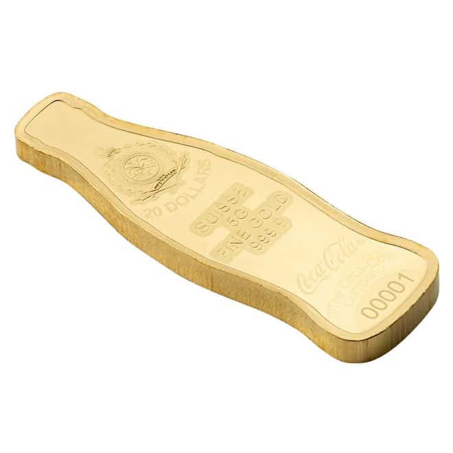 Pamp Suisse coca-cola 5g Shaped Gold Coin Bar