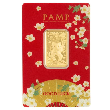 Pamp Suisse 1/2oz Good Luck Maneki Neko Minted Bar