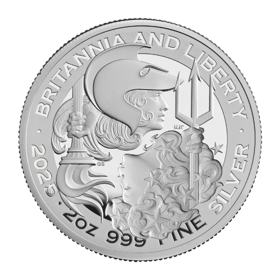2025 Britannia and Liberty 2 oz Silver Proof Coin
