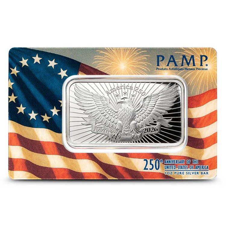 Pamp Suisse 1oz 250th Anniversary of the USA Silver Bar