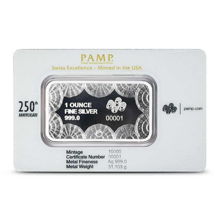 Pamp Suisse 1oz 250th Anniversary of the USA Silver Bar