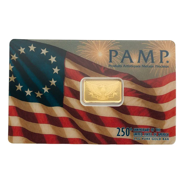Pamp Suisse 2.5g 250th Anniversary of the USA minted Bar
