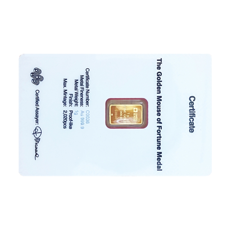 Pamp Suisse 1g The golden mouse of fortune Minted Bar