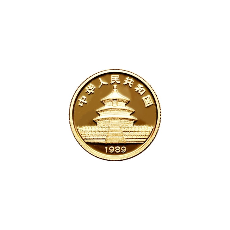 1989 China 1/20oz Gold Panda coin BU