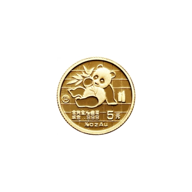 1989 China 1/20oz Gold Panda coin BU