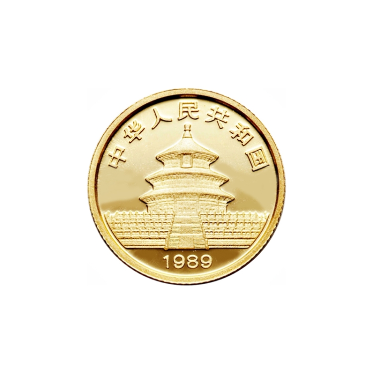 1989 China 1/10oz Gold Panda coin BU