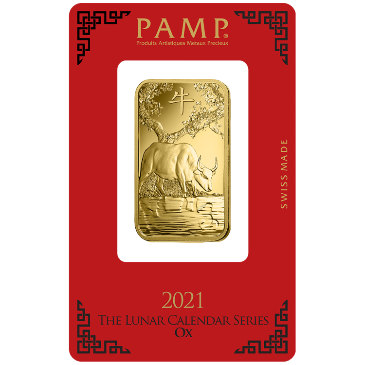 Pamp Suisse Lunar 2021 OX 1oz Gold Bar