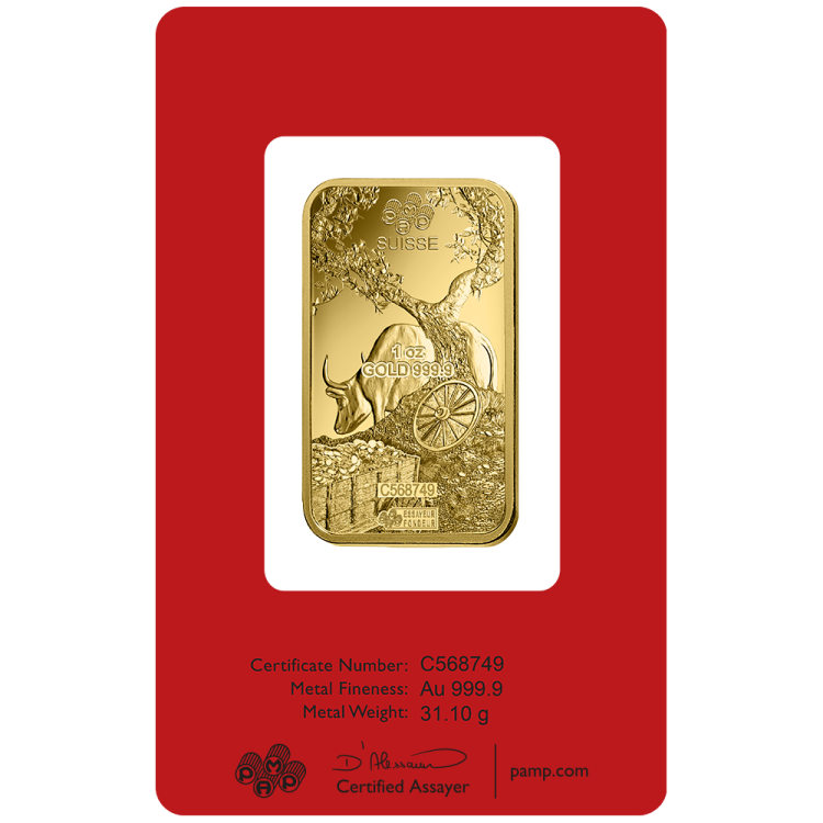 Pamp Suisse Lunar 2021 OX 1oz Gold Bar