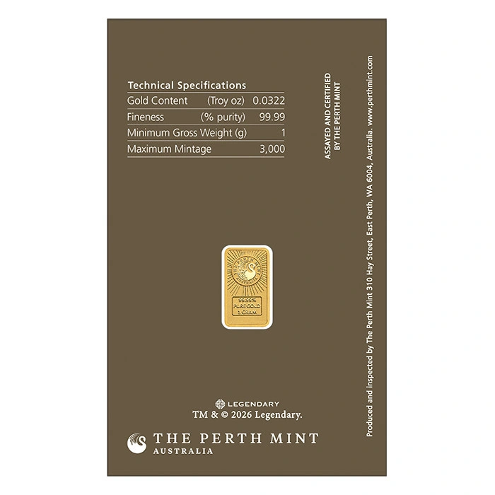 DUNE Shaihulud 1g Gold coloured Minted Bar