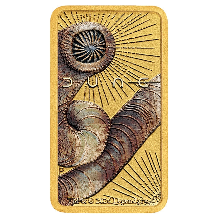 DUNE Shaihulud 1g Gold coloured Minted Bar
