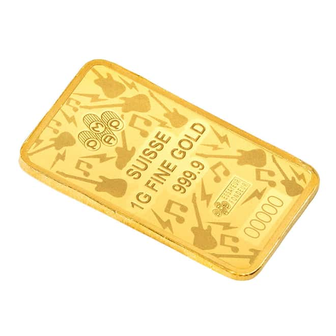 Pamp Suisse Fender 80th Ann. 1g minted bar