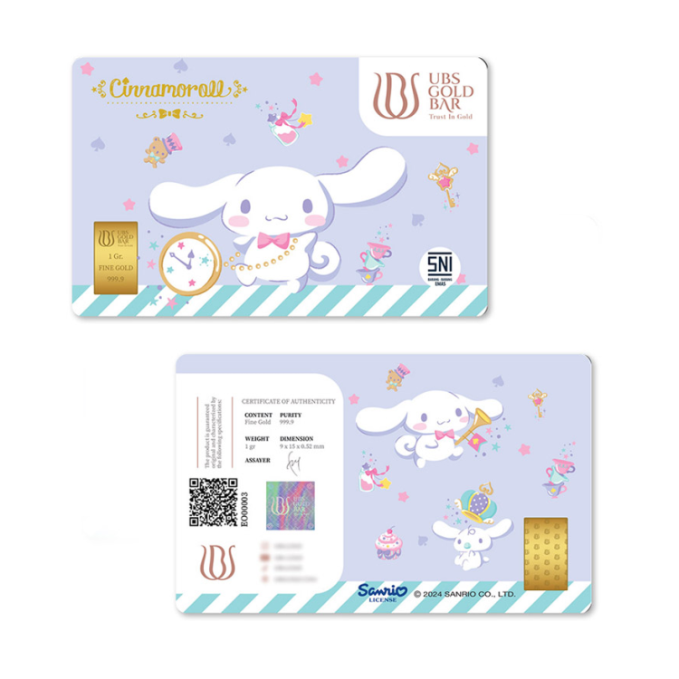 UBS Sanrio Cinnamoroll 1g minted bar